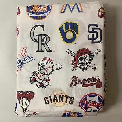 Pottery Barn Teen MLB Baseball Team Logos Twin Sheet Set White/ Multi NWOT 006 • $100