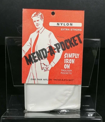 £9.99 • Buy Vintage Mend A Pocket Nylon Hidden Patch One Pair Trousers Sewing Retro Display 