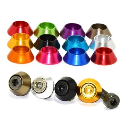 M2-M8 Colors Aluminum Alloy Cone Cup Head Washers Gasket Fit For Bolts & Screws • $2.15