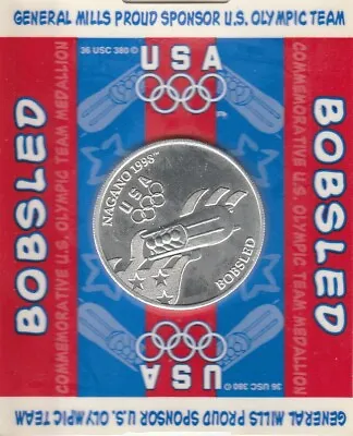 General Mills U.S. Olympic Team 1998 Nagano Collectible Medallion Coin Bobsled • $3