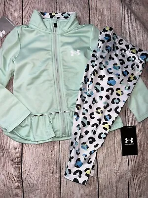 $34.99 • Buy Under Armour Toddler Girls Leopard Mint Track Suit Outfit Set NEW