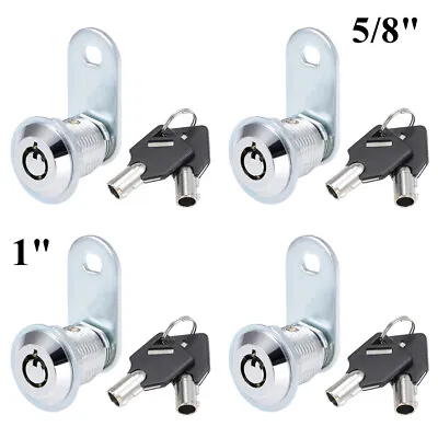 $8.99 • Buy 2/4pcs Keyed Alike 5/8  1  Tubular Cam Lock Cabinet Toolbox Drawer Replacement
