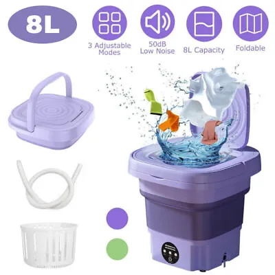 Mini Washing Machine 8L Folding Portable Sterilization Drying Laundry Machine • $27.98