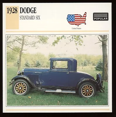 1928 Dodge Standard Six  Classic Cars Card • $4.95