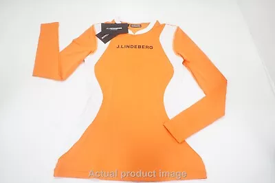 J Lindeberg Zowie Soft Compression Pullover Women Size Small Orange 841B 1085757 • $40.79