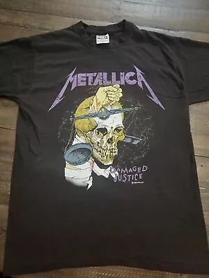 1988 Vintage Metallica Damaged Justice Tour T-Shirt Size Large Single Stitch • $229.99