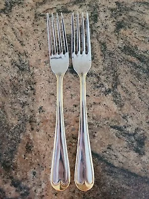 2 Dinner Forks Oneida GOLDEN WAGNER Stainless 18/10 • $12.95