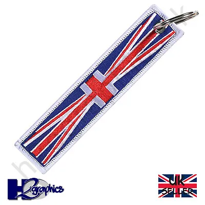 Union Jack UK British Flag Embroidered Keyring Key Chain Triumph Royal Enfield  • £4.95