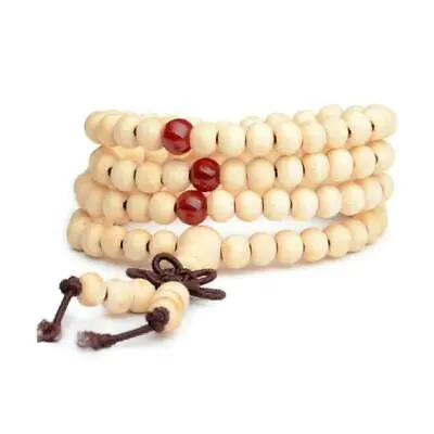 Stretch Wrap Mala Bracelet 108 6mm Bead Beautiful Natural Wood Prayer Buddhist • $6.95