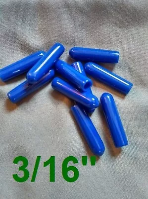 BLUE (10) Round Rubber Vacuum Dust Cap Thread Protector Pipe Cover 3/16 I.D.*b • $3.50