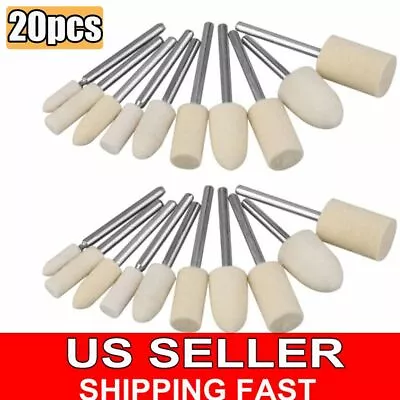 20 Pcs Felt Polishing Buffing Pads Wheel Wool Plastic Dremel Rotary Tool Kit Set • $8.64