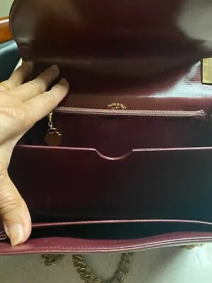 Auth. RARE Vintage Gucci Evening Flap Bag  ALL Leather Maroon Color • $175