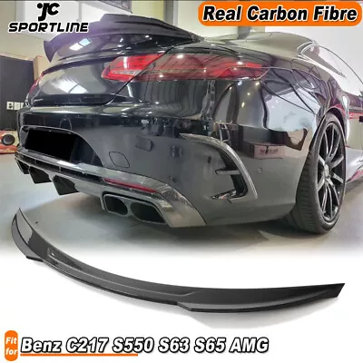 For Mercedes-Benz C217 S550 S63 S65AMG REAL CARBON FIBER Rear Trunk Spoiler Wing • $204.52