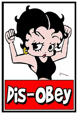 Dis-obey Sticker Funny Betty Boop Disobey Sticker Lucky 13 Product • $9.72