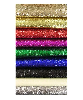 £4.79 • Buy Glitter Fabric Cut Into A4 Size FREE NEXT DAY DELIVERY 9 VIBRANT COLOURS!