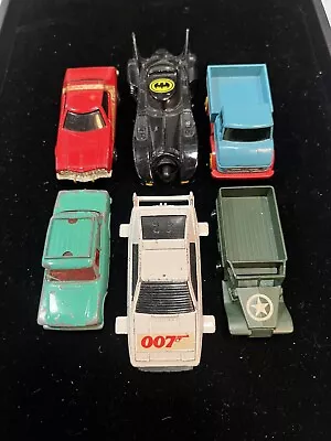VINTAGE LOT OF 6 Die Cast Matchbox Corgi Cars Batmobile • $0.99