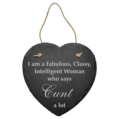 Secret Santa Rude Bitch*twat* Slate Plaque Sign Funny Adult Womens Gift For Her • £9.95