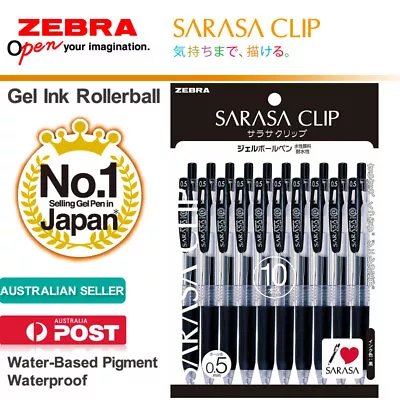 $26.85 • Buy Zebra Sarasa Clip 0.5mm Black JJ15-BK 10 Pens (set) Ballpoint Gel Ink Rollerball