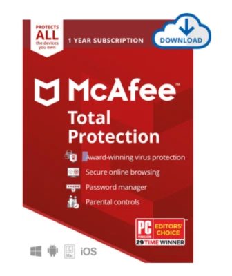 £7.50 • Buy McAfee Total Protection 2023 Unlimited Devices AntiVirus Digital Licence Key