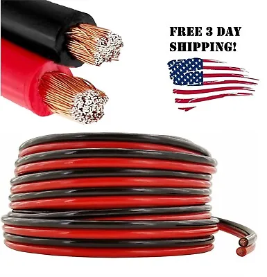 8 Gauge 50ft Feet Red & Black Power Wire AWG CCA Speaker Cable Subwoofer Zip Sub • $39.99