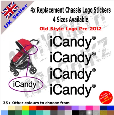 4x ICandy Replacement Logo Stickers Old Style Pre 2012 Pushchair Pram Stroller • £3.49