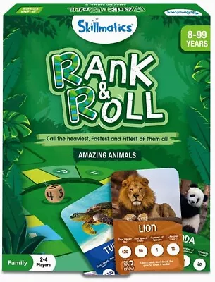 Skillmatics Trump Card Board Game Rank & Roll Animals Memory Strategy Game 2-4 P • $18.99