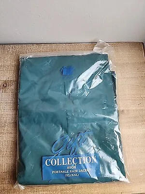 Avon Gift Collection Portable Vinyl Rain Jacket   1993 Xl/xxl Green  • $9.99