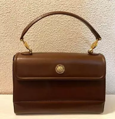 Vintage VERSACE Handbag Brown H20cm W29.5cm D8cm With Storage Bag • $338