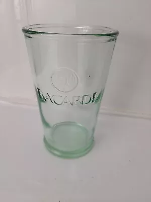 VGC Bacardi Rum Vintage Mojito Green Tinted Glass Tumblers Embossed • $20