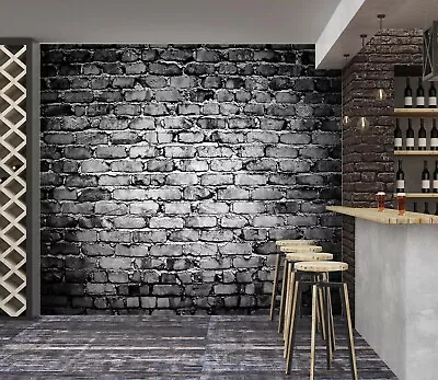 3D Black Brick G10834 Wallpaper Wall Murals Removable Self-adhesive Honey • $74.99