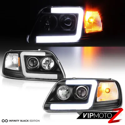 97-03 Ford F150 [Neon Tube LED DRL U-Bar] Black Projector Headlight Signal Lamp • $201.92