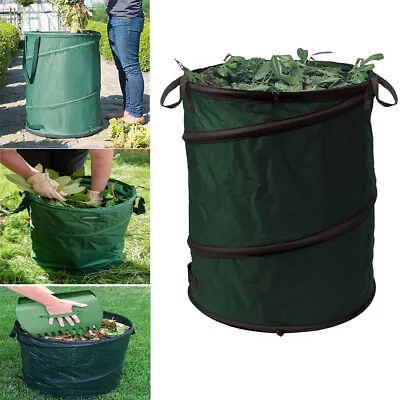 Heavy Duty Pop-Up Reusable Garden Disposal Waste Green Bag Carrier 43x56cm • £9.45