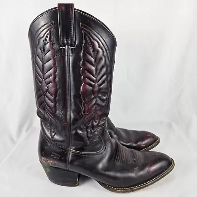 VTG Levis Burgundy Cherry Red Leather Cowboy Western Boots Mens Size 10 M  • $49.99