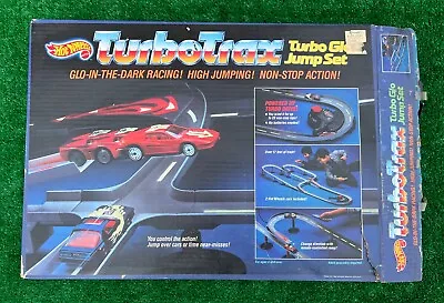 Vintage 1986 Hot Wheels Turbo Trax Turbo Glow Jump Set W/ Box Untested READ • $45.16