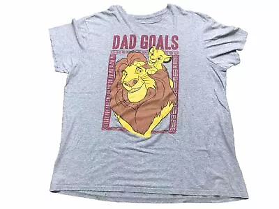 Disney's Lion King Mens Dad Goals Mufasa & Simba Gray T Shirt - XL - Fast Ship! • $8.75