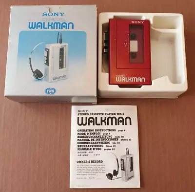 Sony Walkman WM-4 Cassette Player (Red) • £36