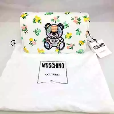 NWT$700 MOSCHINO Floral & Bear Textile Wallet Clutch Bag • $450