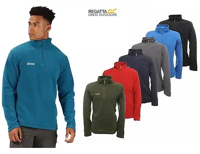 Regatta Mens Thompson Half Zip Light Micro Fleece Pullover Top Jumper S-5XL • £14.95