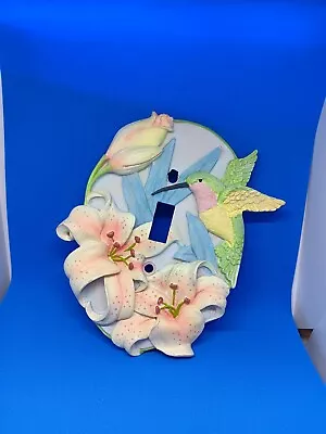 3D Hummingbird Asian Tiger Lilly Single Light Switch Cover Resin • $12