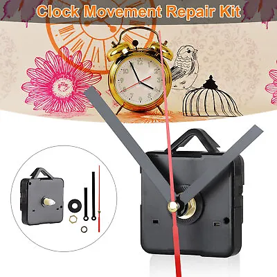 Replacement Quartz Wall Clock Movement Mechanism Motor With Hands & Fittings Kit • $6.38