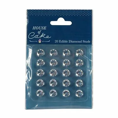 Edible Cake Decoration Jelly Gems Clear Pack Of 20 Sugar Cupcake Topper • £3.18