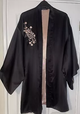 Beautiful  La Senza Satin Kimono Silky Dressing Gown Uk Size Small Medium 10-14 • £3.99