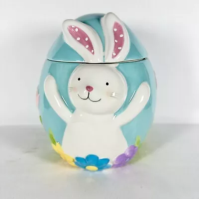 Blossoms & Blooms Spring Easter Bunny Cookie Jar • $14.99