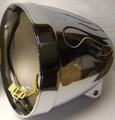 New Adjure 7 Inch Flame Chrome Motorcycle Headlight Headlamp Light Lamp Bucket • $99.99