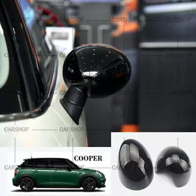 Black Side Mirror Cover Cap W/O Light For MINI Cooper F54 F55 F56 F57 F60 14-19 • $46.90