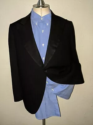 42R RARE 1930s Vintage Smoking Full-canvas Peak Tuxedo Dinner Evening Jacket • $199.95