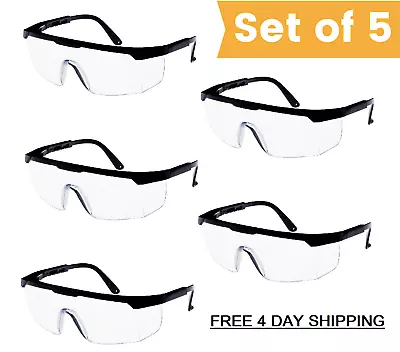 Safety Goggles 5pcs Protective Eye Glasses Chemical Lab Work Outdoor Anti Fog • $16.50