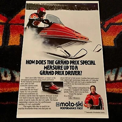 🏁 ‘81 MOTO-SKI GRAND PRIX SPECIAL Snowmobile Poster  vintage Sled Ski-Doo • $21.88