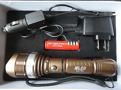 1600 LM Waterproof  XML T6 LED Zoomable 18650 Flashlight Torch AC/Car BROWN • $14.72