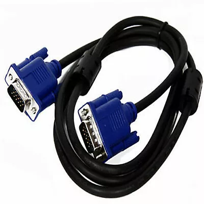  Vga/svga 15 Pin Male To Male Pc Monitor Tv Lcd Plasma Led Tft Cable Lead • £3.95